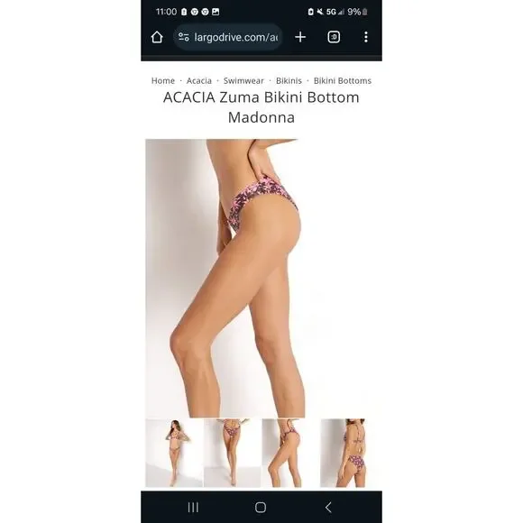 ACACIA Zuma Bikini Bottom Madonna sz medium nwts